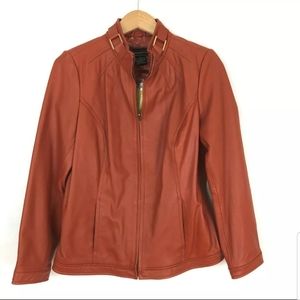 Bradley Bayou leather jacket in burnt orange